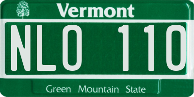 VT license plate NLO110