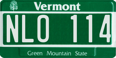 VT license plate NLO114