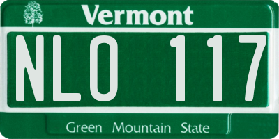 VT license plate NLO117