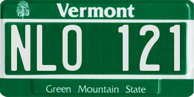 VT license plate NLO121