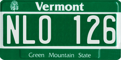 VT license plate NLO126