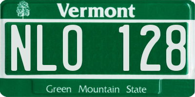 VT license plate NLO128