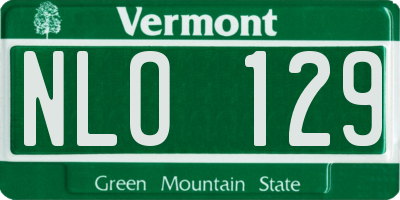 VT license plate NLO129