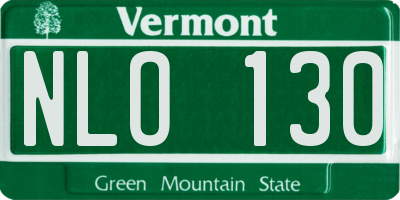 VT license plate NLO130