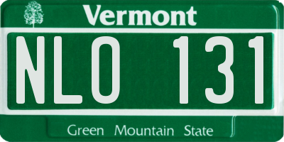 VT license plate NLO131