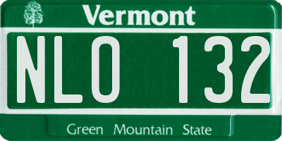 VT license plate NLO132