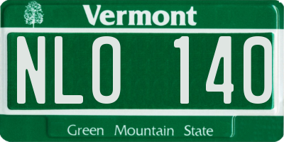 VT license plate NLO140