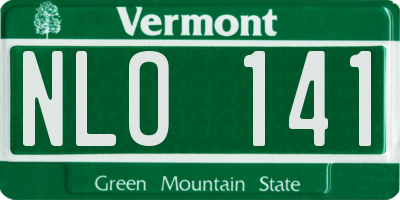 VT license plate NLO141