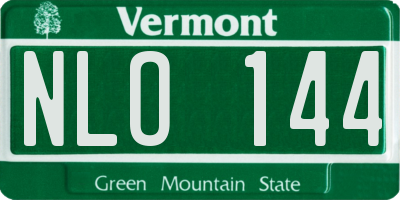 VT license plate NLO144