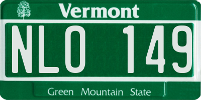 VT license plate NLO149