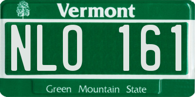 VT license plate NLO161
