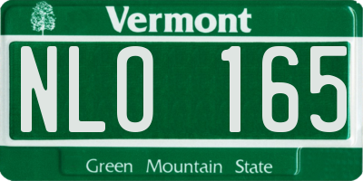 VT license plate NLO165