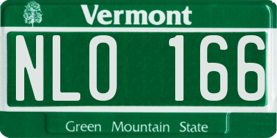 VT license plate NLO166