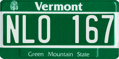 VT license plate NLO167