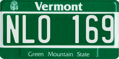 VT license plate NLO169