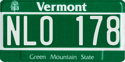 VT license plate NLO178