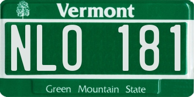 VT license plate NLO181