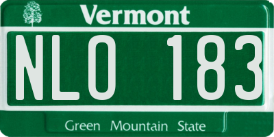 VT license plate NLO183