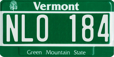 VT license plate NLO184