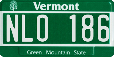 VT license plate NLO186