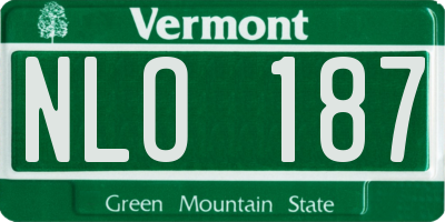 VT license plate NLO187