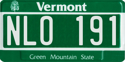 VT license plate NLO191
