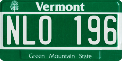 VT license plate NLO196