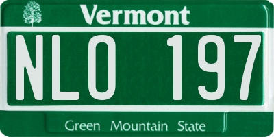VT license plate NLO197