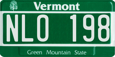 VT license plate NLO198
