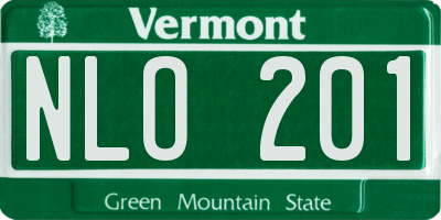 VT license plate NLO201
