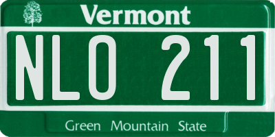 VT license plate NLO211