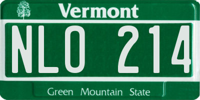 VT license plate NLO214