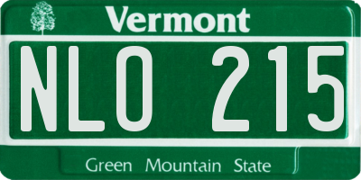 VT license plate NLO215