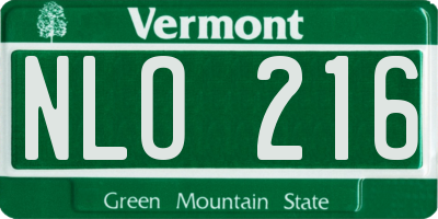 VT license plate NLO216