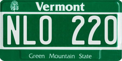 VT license plate NLO220
