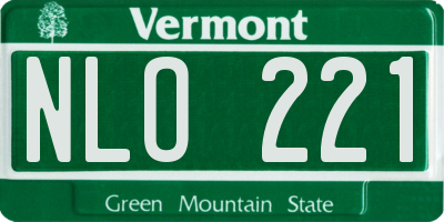 VT license plate NLO221