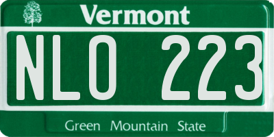 VT license plate NLO223