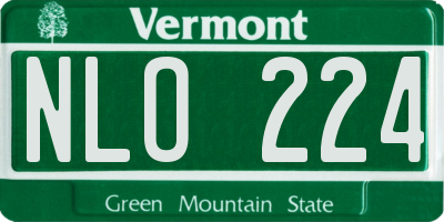 VT license plate NLO224