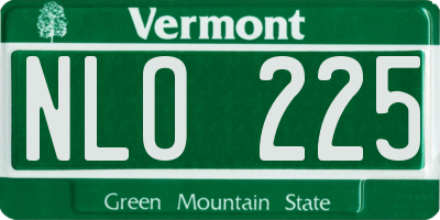 VT license plate NLO225