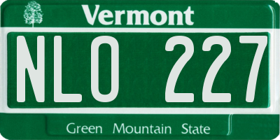 VT license plate NLO227