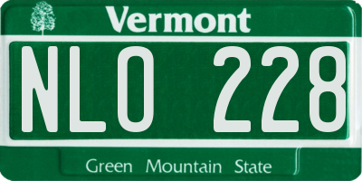 VT license plate NLO228