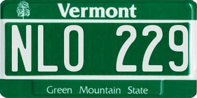 VT license plate NLO229