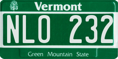 VT license plate NLO232