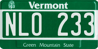 VT license plate NLO233