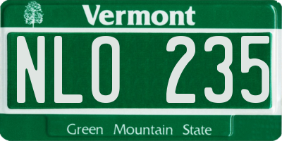 VT license plate NLO235