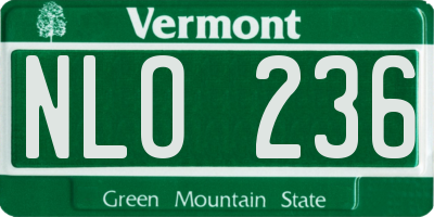 VT license plate NLO236