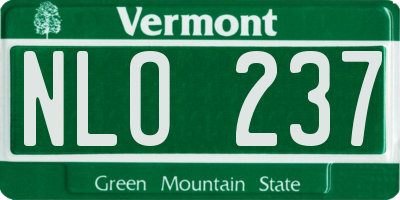 VT license plate NLO237