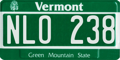 VT license plate NLO238
