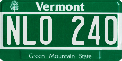 VT license plate NLO240
