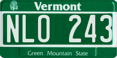 VT license plate NLO243